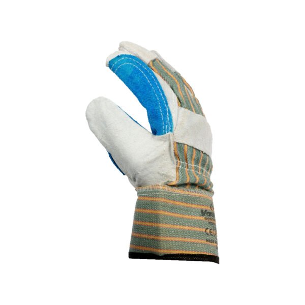 Vaultex, Double Palm Leather Gloves, Grey & Blue Color - Image 2