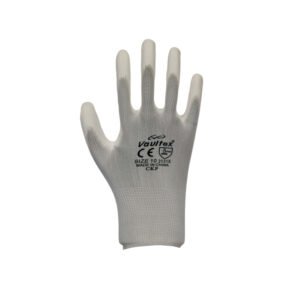 Vaultex, Pu Coated Gloves with Polyester Shell, White Color