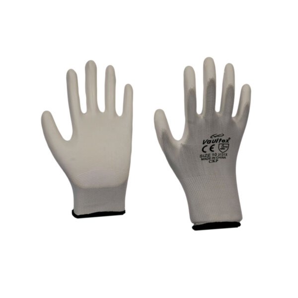 Vaultex, Pu Coated Gloves with Polyester Shell, White Color - Image 4