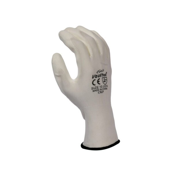 Vaultex, Pu Coated Gloves with Polyester Shell, White Color - Image 2