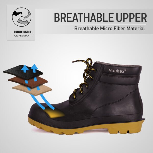 Vaultex, S5 PVC High Ankle Protective Footwear with Steel Toe and Steel Plate - Image 2