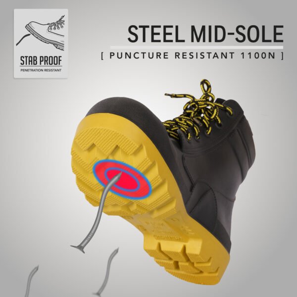 Vaultex, S5 PVC High Ankle Protective Footwear with Steel Toe and Steel Plate - Image 4
