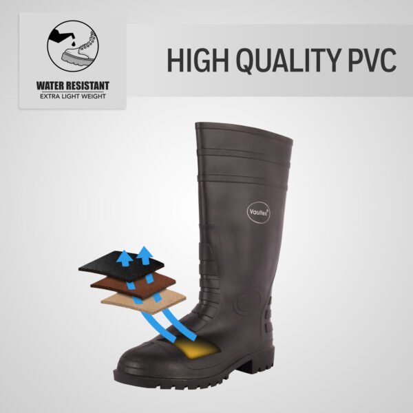 Vaultex, Rain Boot With Steel Toe, Black Color - Image 4