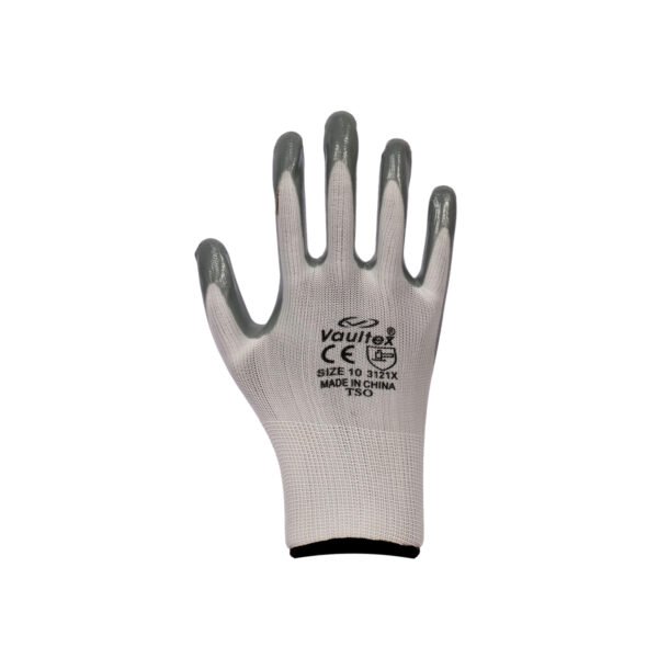 Vaultex, Nitrile Coated Gloves, Grey & White Color - Image 2