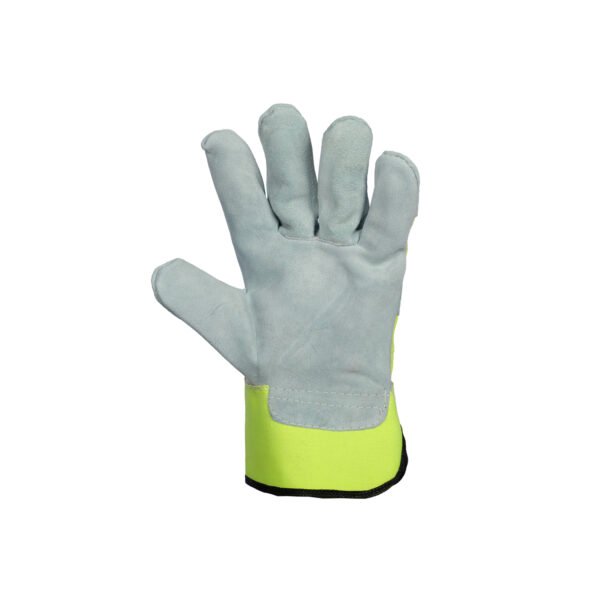 Vaultex, Single Palm Leather Gloves, Fluorescent Yellow Color - Image 5