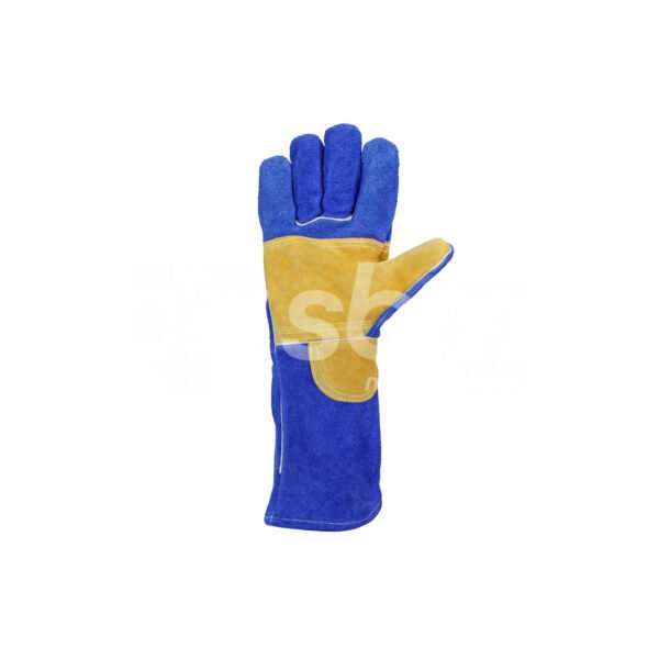 Vaultex, Double Palm Leather Welding Gloves, Grey/Blue Color - Image 2