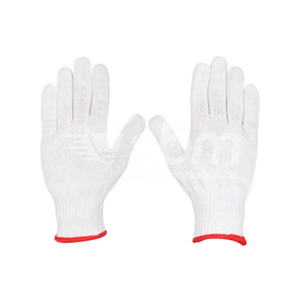 Cotton Knitted Gloves, 50 Grams Per Pair, White Color - Image 6