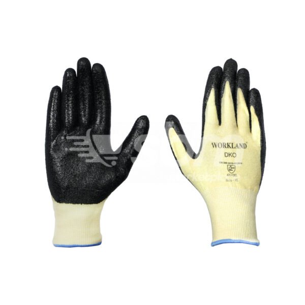 Workland, HPPE Cut B Gloves with Nitrile Coated , Yellow & Black Color - Image 8
