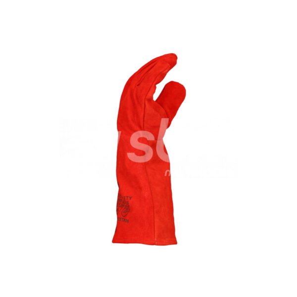 Welding Gloves Without Piping, Size: 16", Red Color - Image 7
