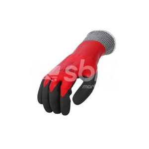 Workland, Full Dip Nylon Liner Nitrile Coated Gloves, Red & Black Color