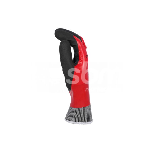 Workland, Full Dip Nylon Liner Nitrile Coated Gloves, Red & Black Color - Image 2