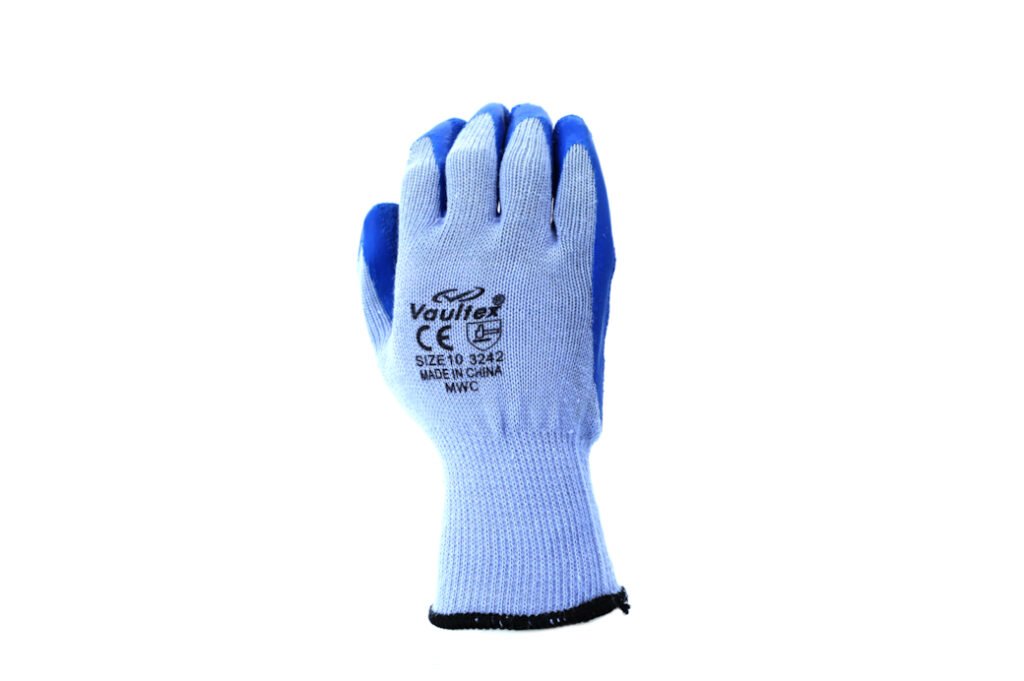 Vaultex, Latex Coated Gloves, Blue Color