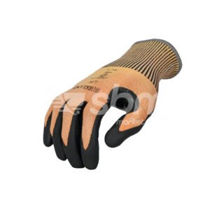 Workland, HPPE Cut C Gloves with Nitrile Coated , Orange & Black Color