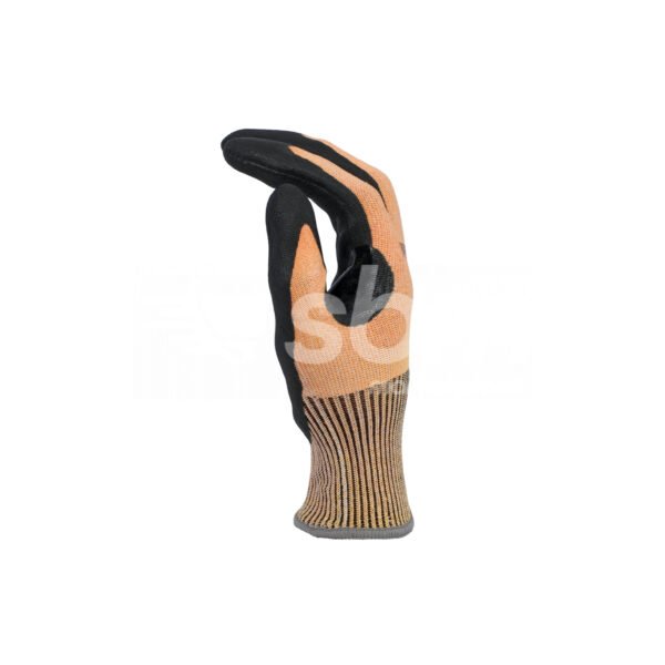 Workland, HPPE Cut C Gloves with Nitrile Coated , Orange & Black Color - Image 2