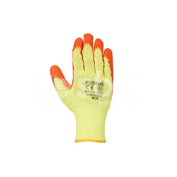 Workland, Latex Coated Gloves, Orange/Yellow Color - Image 3