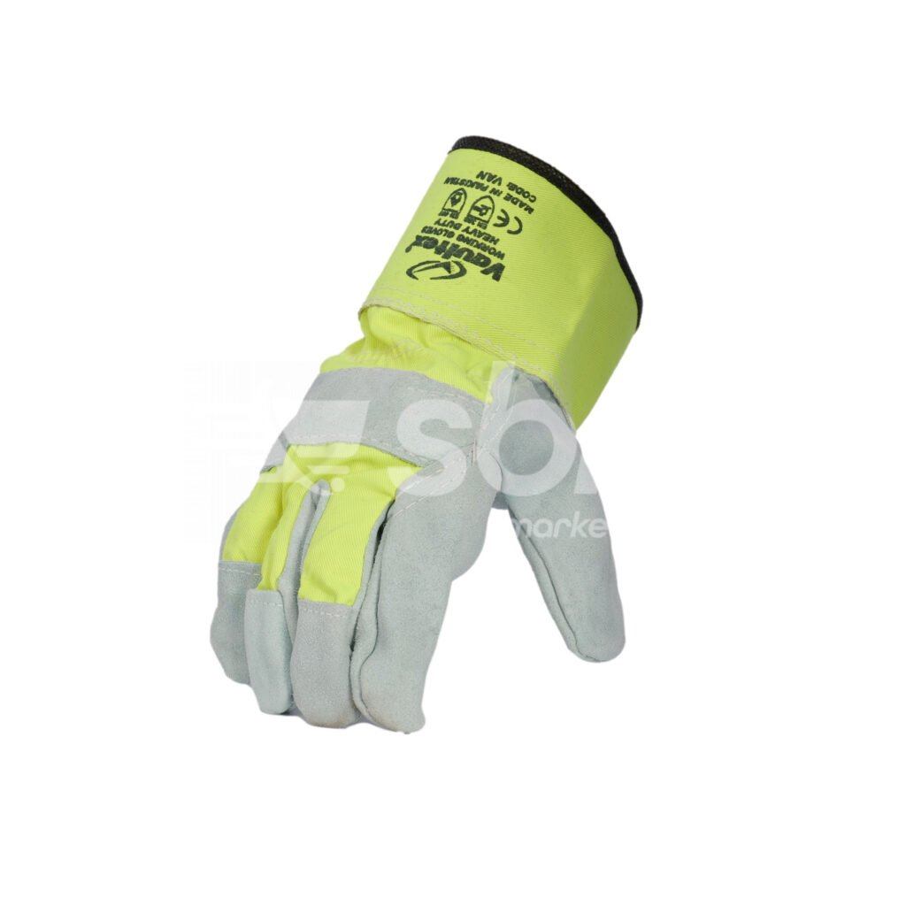 Vaultex, Single Palm Leather Gloves, Fluorescent Yellow Color