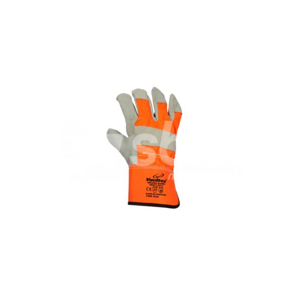 Vaultex, Single Palm Leather Gloves, Orange Color - Image 2