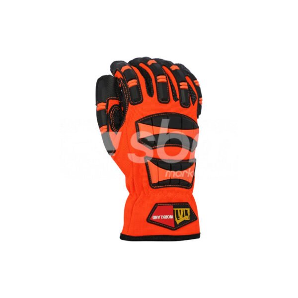Workland, Mechanical Impact Gloves, Orange Color - Image 3