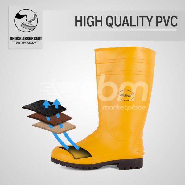 Vaultex, Rain Boot With Steel Toe, Yellow Color - Image 2