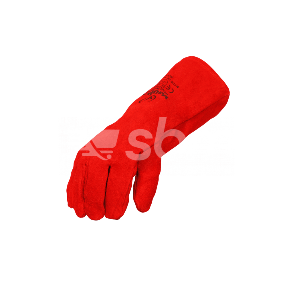 Vaultex, Welding Gloves without Piping, Red Color, Size: 16 Inch