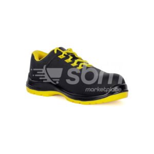 Vaultex, S3 Low Ankle Safety Shoes, Black/Yellow Color