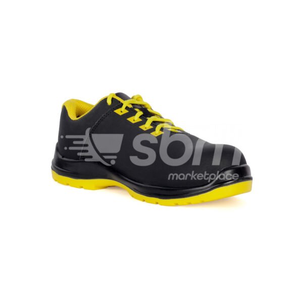 Vaultex, S3 Low Ankle Safety Shoes, Black/Yellow Color