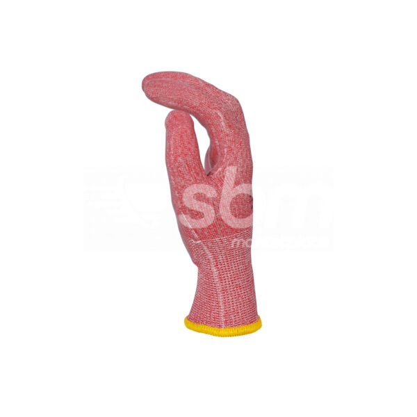 Vaultex, 13gg HPPE Cut E Gloves with Silicon & Nitrile Mix Coated, Salt and Pepper Pink Liner - Image 2