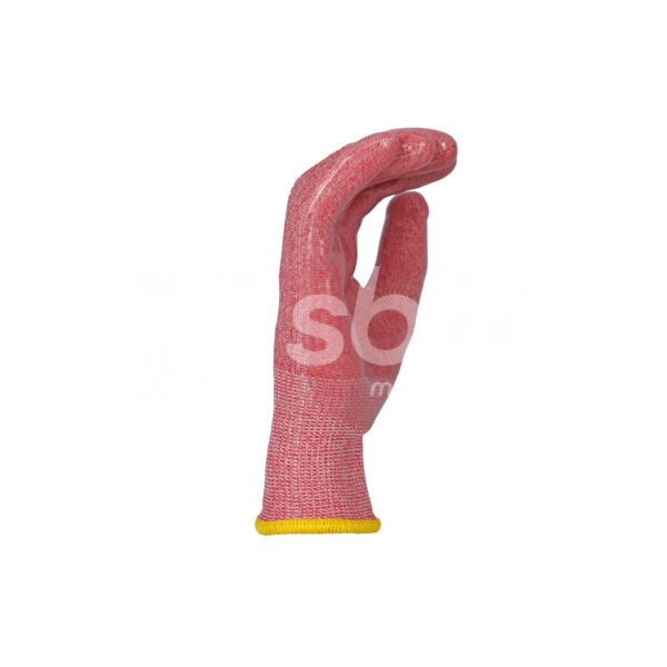 Vaultex, 13gg HPPE Cut E Gloves with Silicon & Nitrile Mix Coated, Salt and Pepper Pink Liner - Image 7