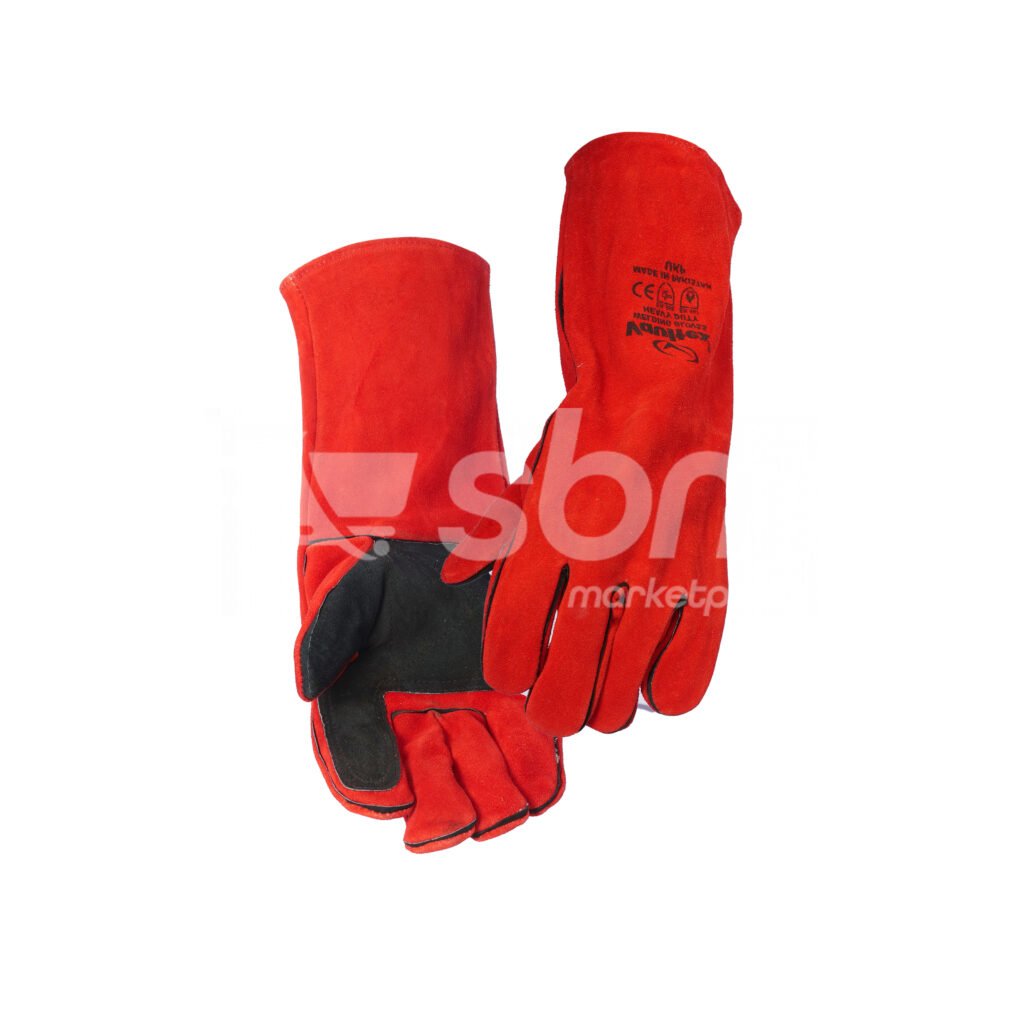 Vaultex, Double Palm Leather Welding Gloves, Red Color