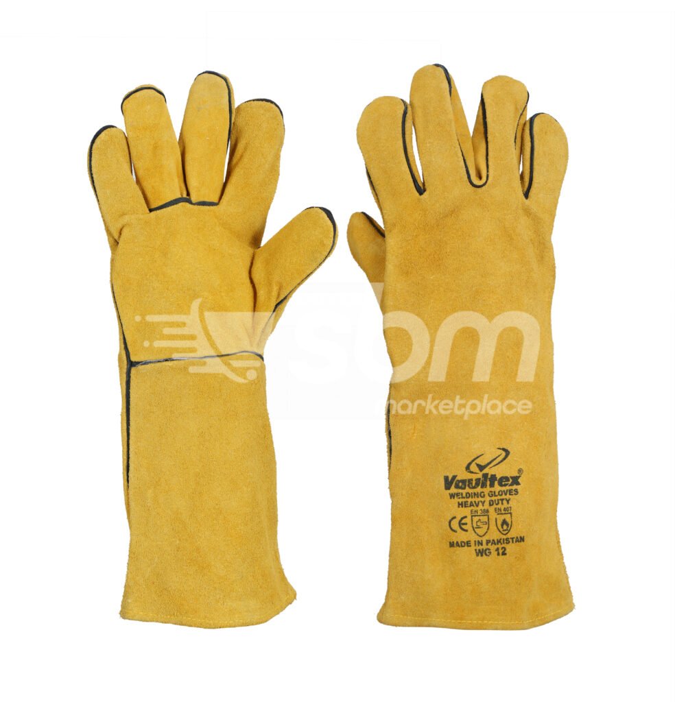 Vaultex, Welding Gloves, Yellow Color, Size: 16 Inch
